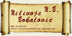 Milivoje Bokalović vizit kartica